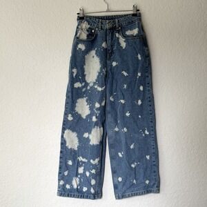 The Ragged Priest Womens Jeans Denim Pants Sz 24 Grunge Punk Wide Leg Bleach